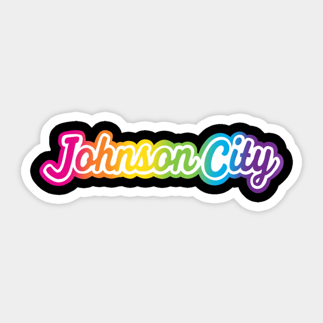 Johnson City Rainbow Design Sticker by Thrifted Burrow